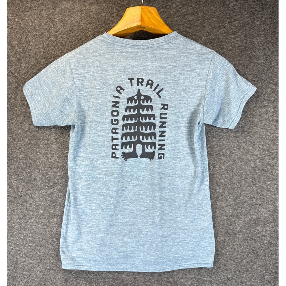 Patagonia Capilene Cool Daily Trail Running Shirt XS Blue Light Graphic Tee Fair